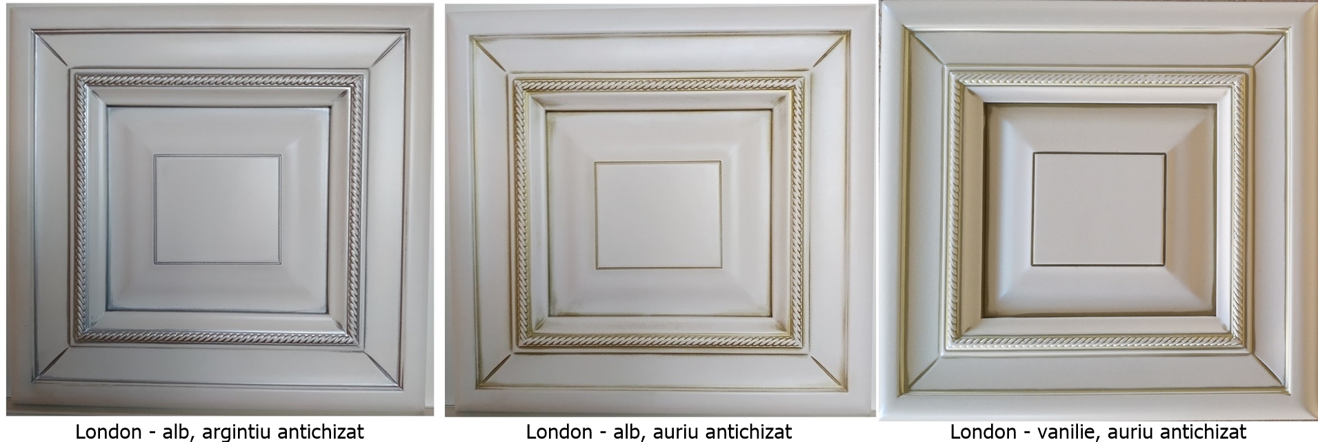 London - alb, vanilie, argintiu - auriu antichizat